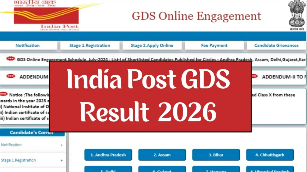 India Post GDS Result 2026