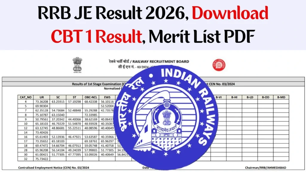 RRB JE Result 2026