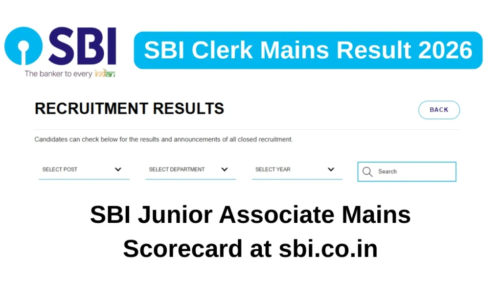 SBI Clerk Mains Result 2026