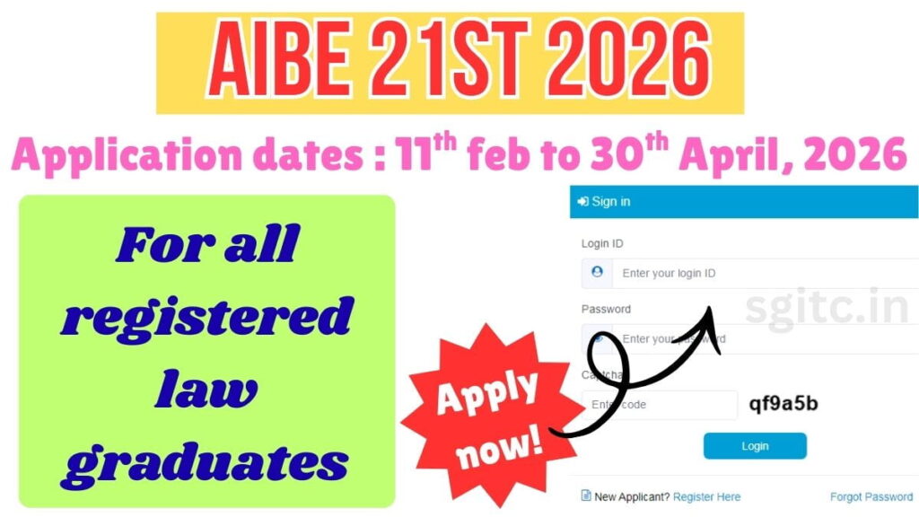 AIBE 21st Notification 2026 (Out ) - Check Exam Date, Eligibility & Application Process!